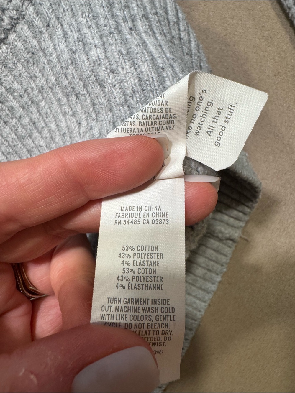 aerie Light Gray Half-Zip Cowl Sweater - Picture 6 of 6